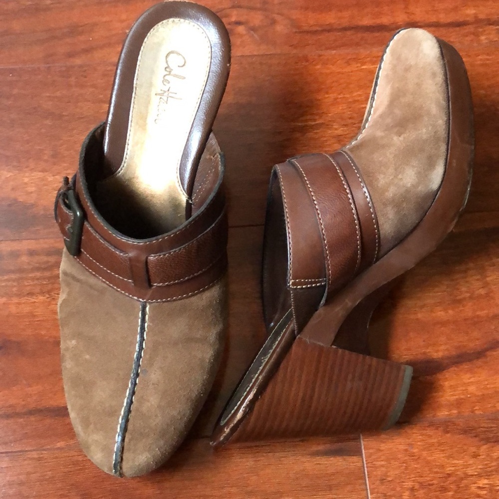 Cole Haan Brown Suede Leather Mules 8